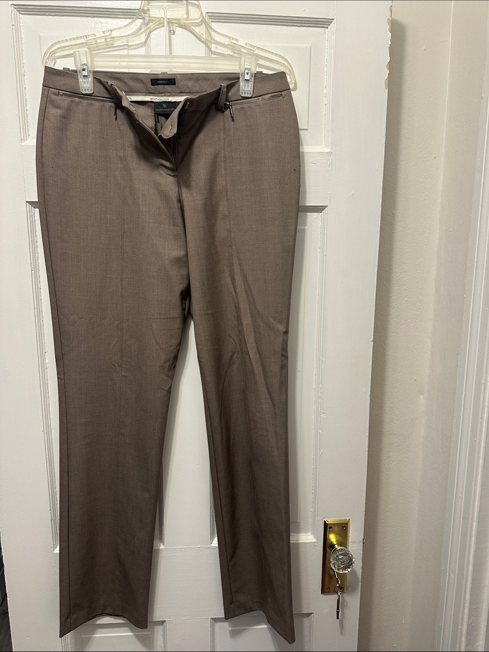 Worthington women’s Taupe Dress Pants – Tailored Straight Leg